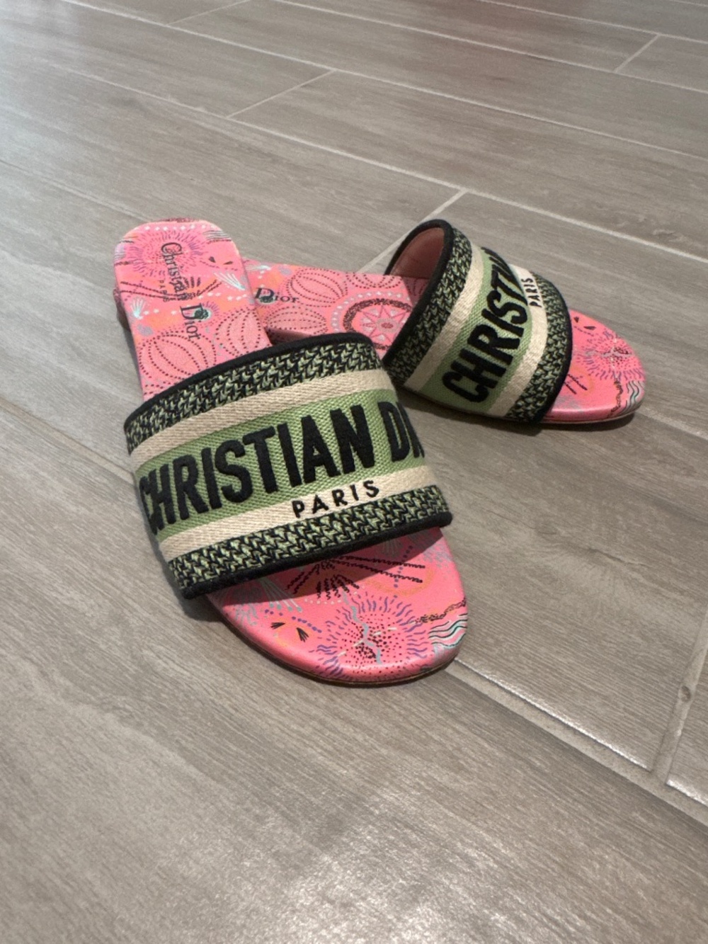 Christian Dior Canvas Patterned Slides